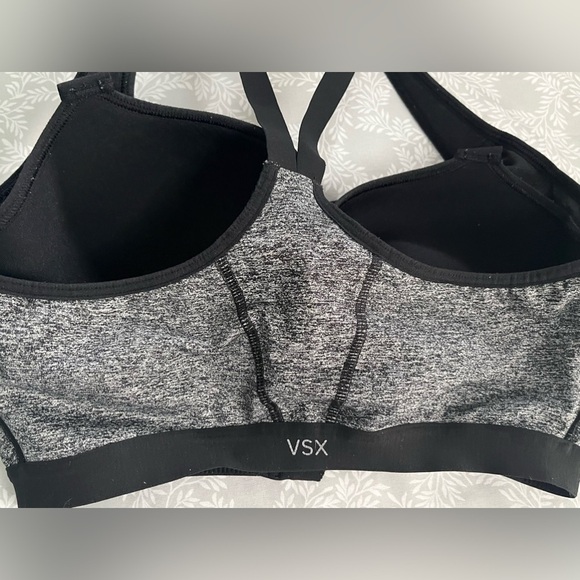 Victoria's Secret VSX Knockout Front Zip Sports Bra 34DDD Gray Black Padded - Picture 10 of 10